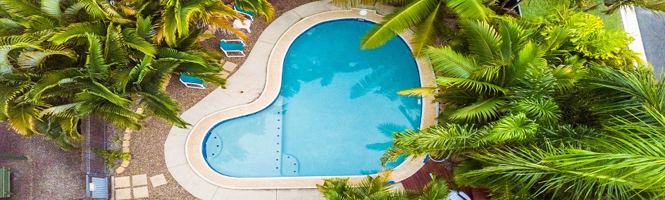 Our heart shaped pool is ready to enjoy